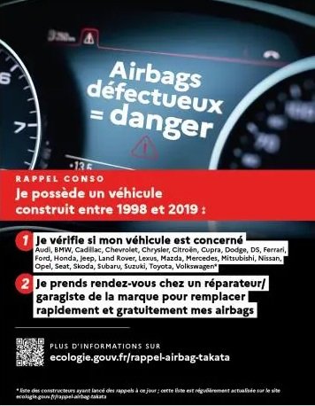 Airbags Takata : Citroën finit par immobiliser 236.000 voitures dans le nord de la France